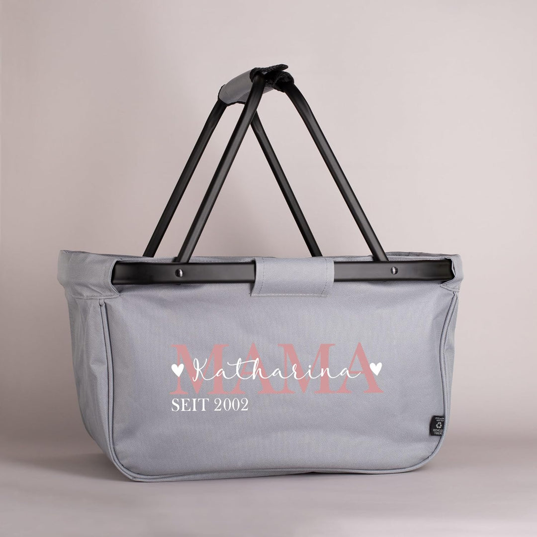 Herz & Heim® Einkaufskorb personalisiert | faltbar | modernes Design | Geschenk-Idee für Jedermann