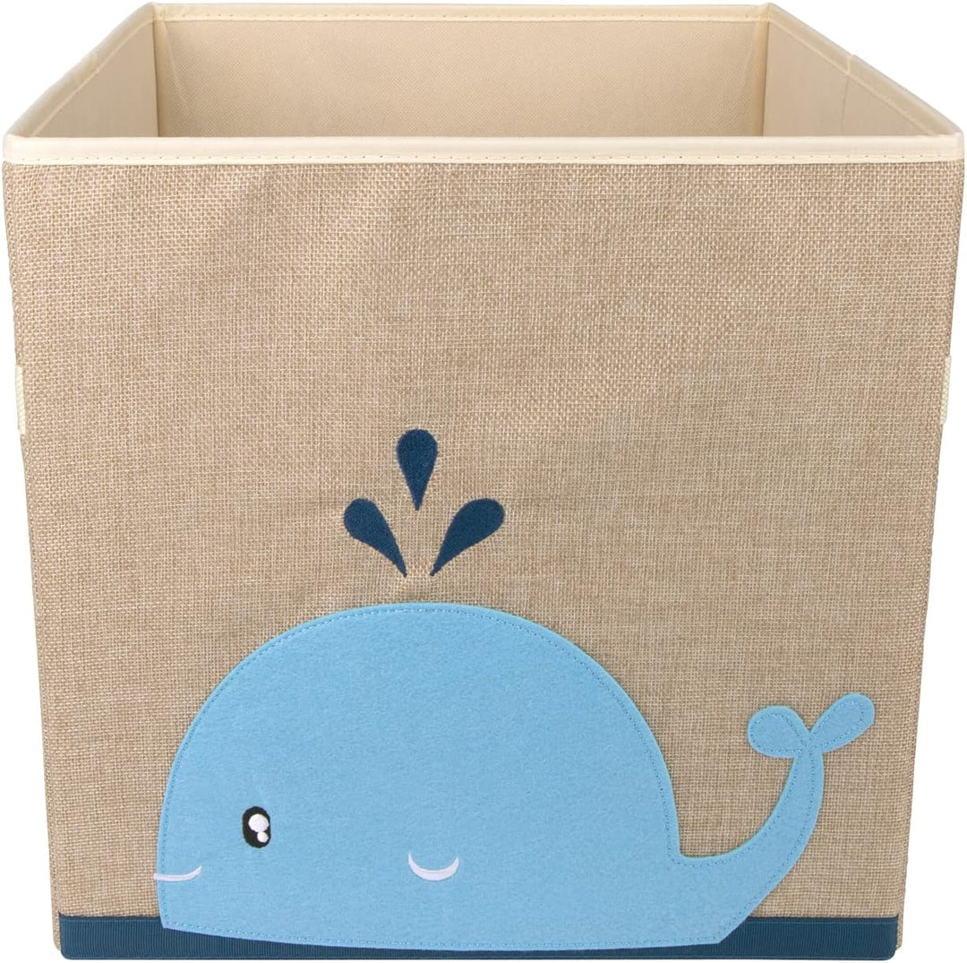 Bieco Regalkorb Kinderzimmer | Aufbewahrungsbox Wal Spielzeug Kinder | Aufbewahrungsbox 33x33x33 für