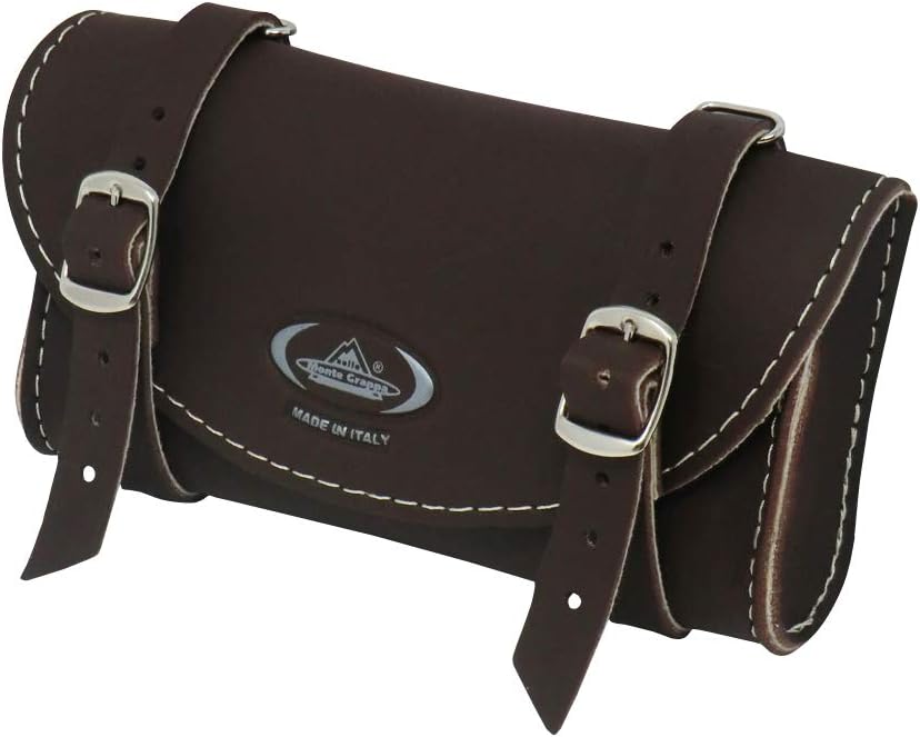 Vintage-Sattel mit 3 Federn + Tasche Montegrappa in verschiedenen Farben Braun,Braun+braun, Braun,Br