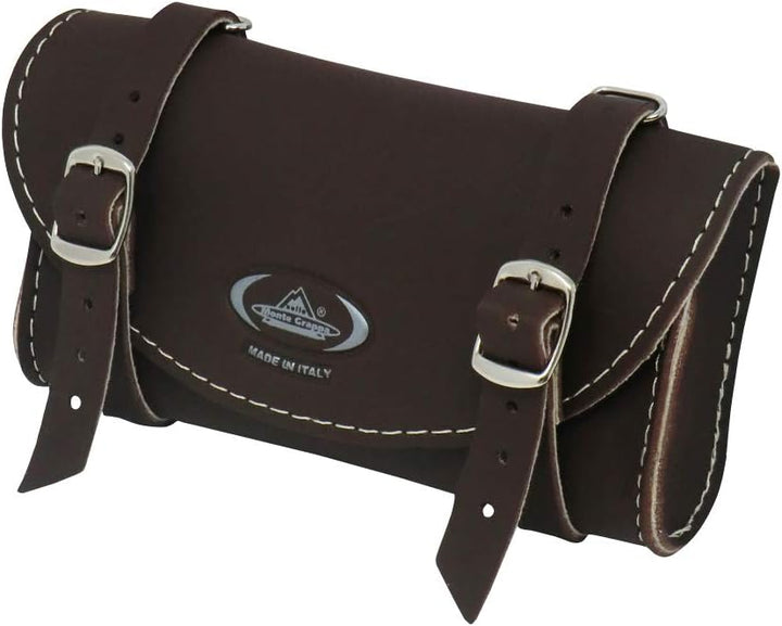Vintage-Sattel mit 3 Federn + Tasche Montegrappa in verschiedenen Farben Braun,Braun+braun, Braun,Br
