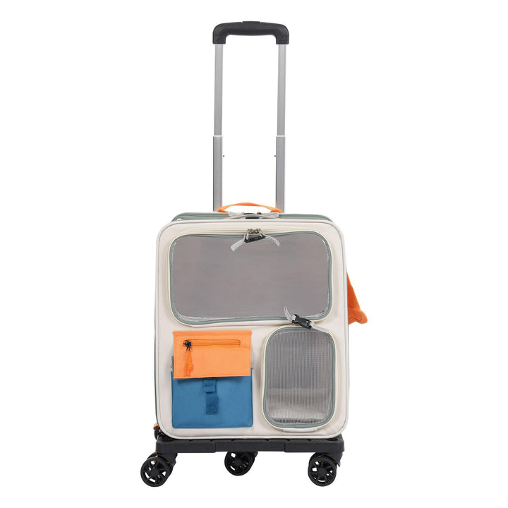 2-in-1 Transportrucksack Transportbox für Haustiere mit Rädern, Hundetransportbox Hunderucksack Katz