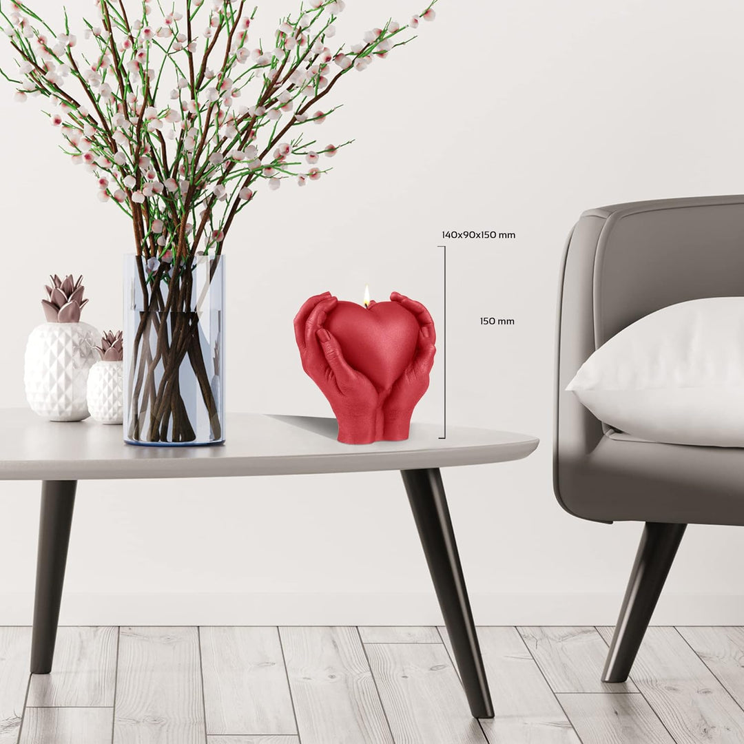 Candellana Herz Kerze Aesthetic 140 x 90 x 150 mm - Kerzen Aesthetic 3D - Candles Aesthetic Hand - D