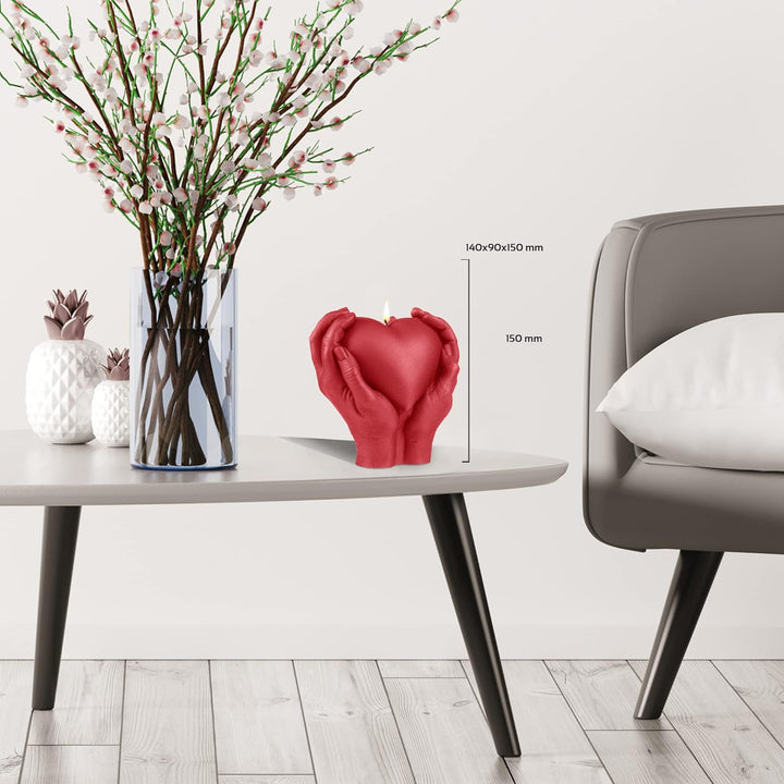 Candellana Herz Kerze Aesthetic 140 x 90 x 150 mm - Kerzen Aesthetic 3D - Candles Aesthetic Hand - D