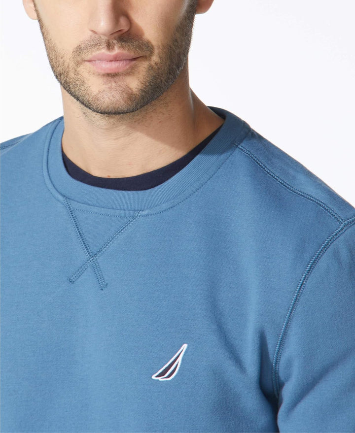 Nautica Herren Basic Crew Neck Fleece Sweatshirt S Blauer Stern, S Blauer Stern