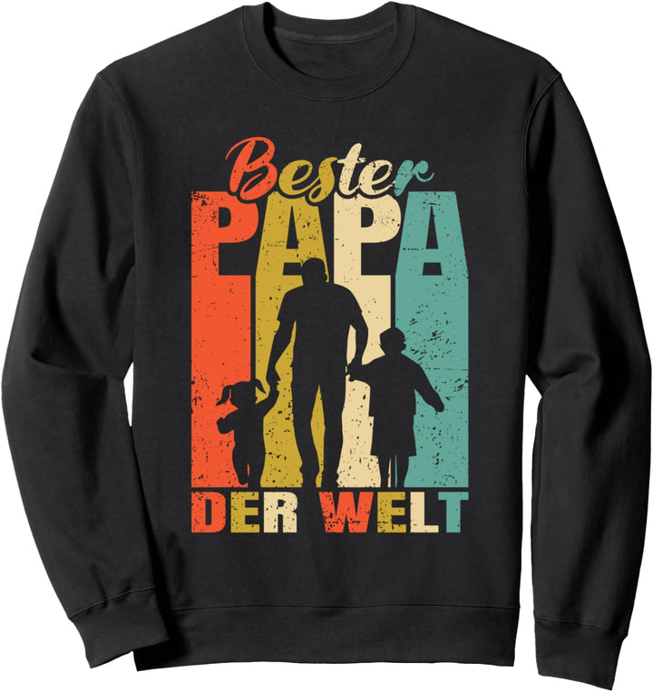 Bester Papa der Welt 2 Kinder Ehemann zweifacher Papa Sweatshirt
