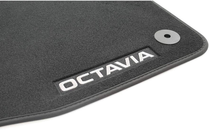 Skoda 5E4061404 Fussmatten Textil Velours 4X Stoffmatten, mit Octavia Schriftzug, schwarz