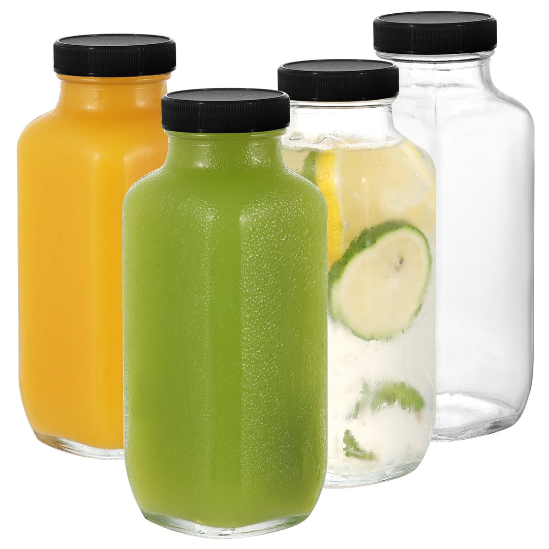 Glasflaschen mit Deckel, wiederverwendbar, breite Öffnung, Saftflaschen, für Milch, heisse und kalte