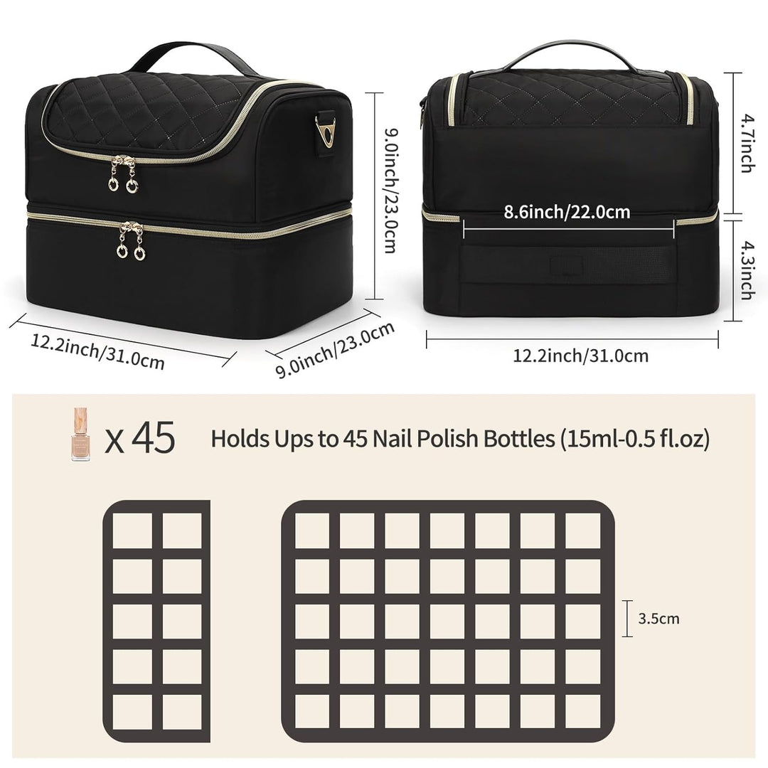 Nagellack Aufbewahrung, Doppelschicht Gellack Organizer Tasche, Reise Gel-Nagellack Aufbewahrungsbox