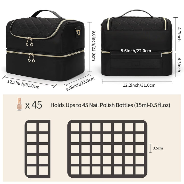 Nagellack Aufbewahrung, Doppelschicht Gellack Organizer Tasche, Reise Gel-Nagellack Aufbewahrungsbox