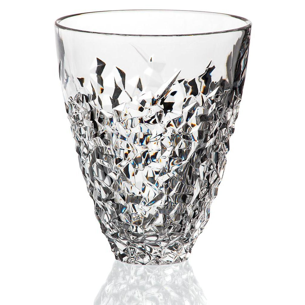 Bouquet Vase Blumenvase Katarina Gold Transparent Rund 22 cm Bleikristall Tischvase Tischdeko Hochze