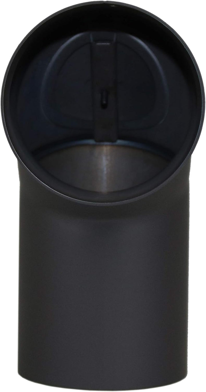 LANZZAS Ofenrohr Bogen 90° Grad mit Tür (2x 45°), im Durchmesser, DN Ø 150 mm, Farbe: schwarz-metall