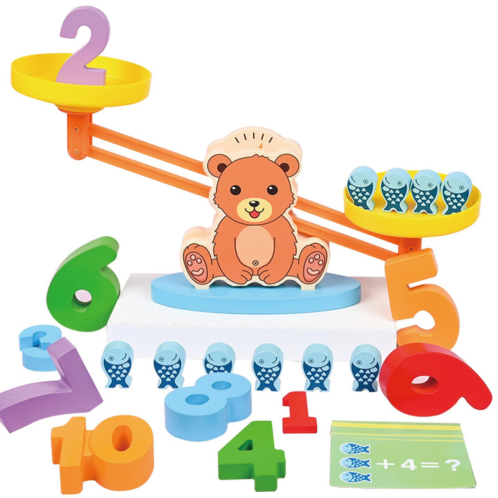 Montessori Spielzeug 3 4 5 Jahre, Mathe Waage, Spiele ab 3 Jahre, Holzspielzeug, Motorikspielzeug, L