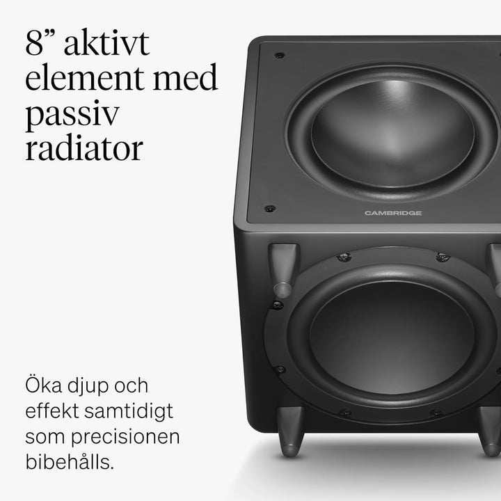 Cambridge Audio MSX SUB 300 - Aktiver Subwoofer 300W Leistungsstarker HiFi Bass Lautsprecher mit Dop