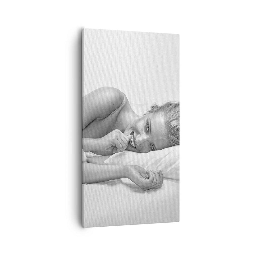 Bilder auf Leinwand 55x100cm Leinwandbild mit Rahmen Weiblich mode modell posieren Gross Wanddeko Bi