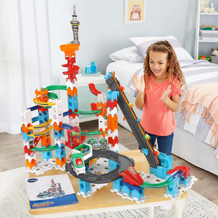 VTech Marble Rush – Super Sky Tower Set XL300 E – Interaktives Kugelbahn-Set – Für Kinder von 4-12 J