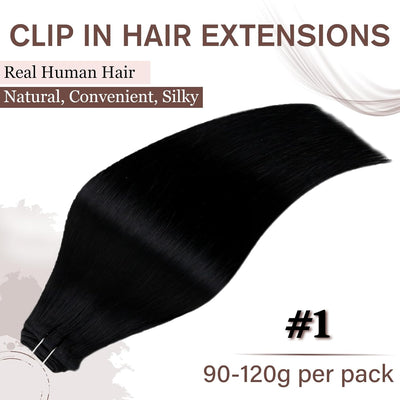 Hetto Echthaar Extensions Clip in Remy Clip in Extensions Echthaar Voller Kopf Extensions Clip in Ha