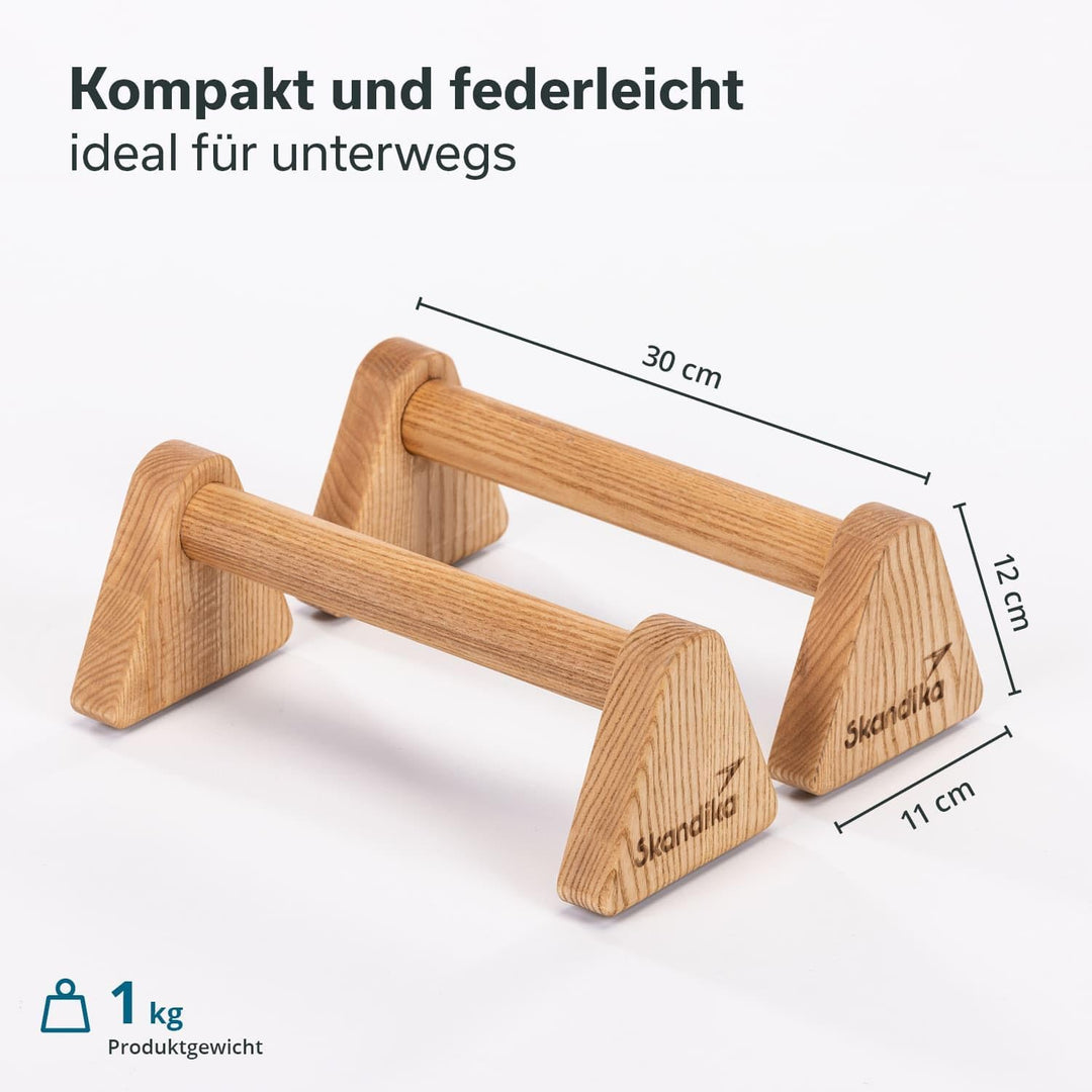 Skandika Vira Liegestützgriffe Holz | Griffe für Handstand & Liegestütze made in Germany, indoor & o