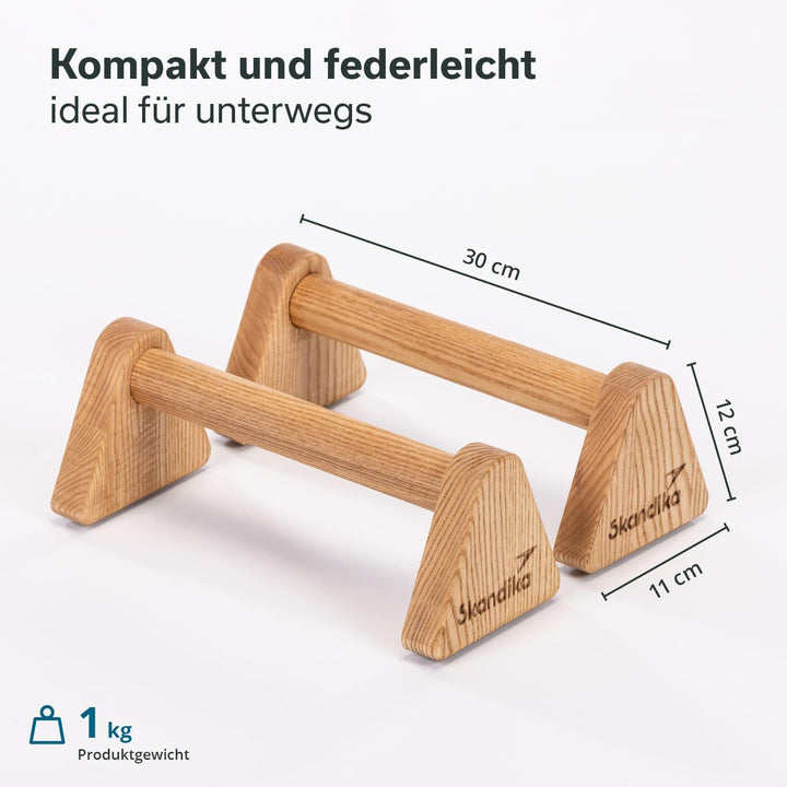 Skandika Vira Liegestützgriffe Holz | Griffe für Handstand & Liegestütze made in Germany, indoor & o