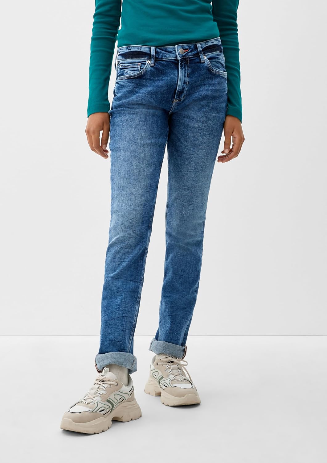 QS Damen Jeans, Fit: Catie Slim Leg 34W / 36L Blau, 34W / 36L Blau