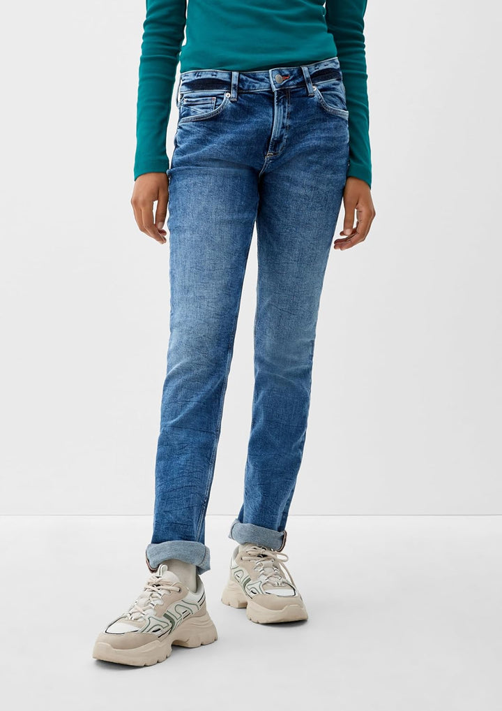 QS Damen Jeans, Fit: Catie Slim Leg 34W / 36L Blau, 34W / 36L Blau