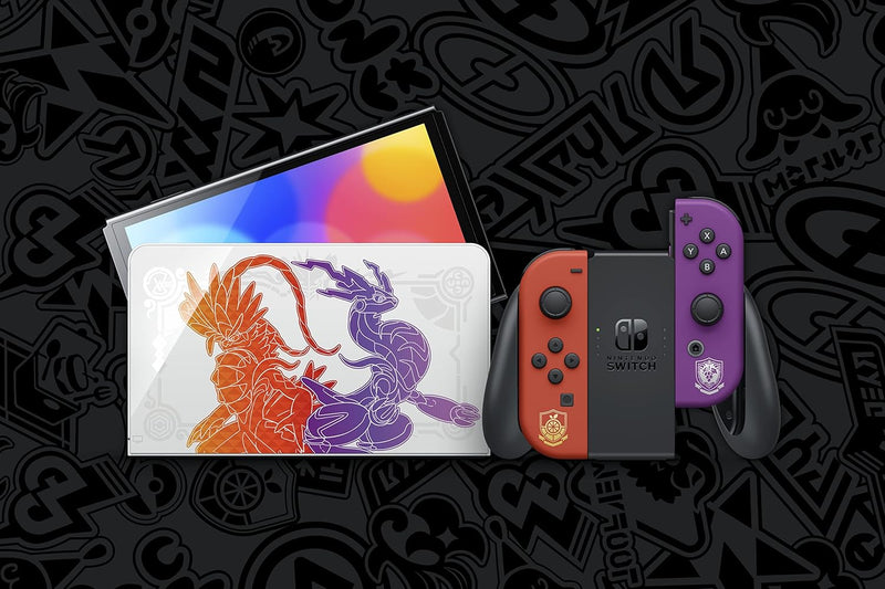 Nintendo Switch-Konsole (OLED-Modell) Pokémon Karmesin & Purpur-Edition [KEIN Spiel enthalten]