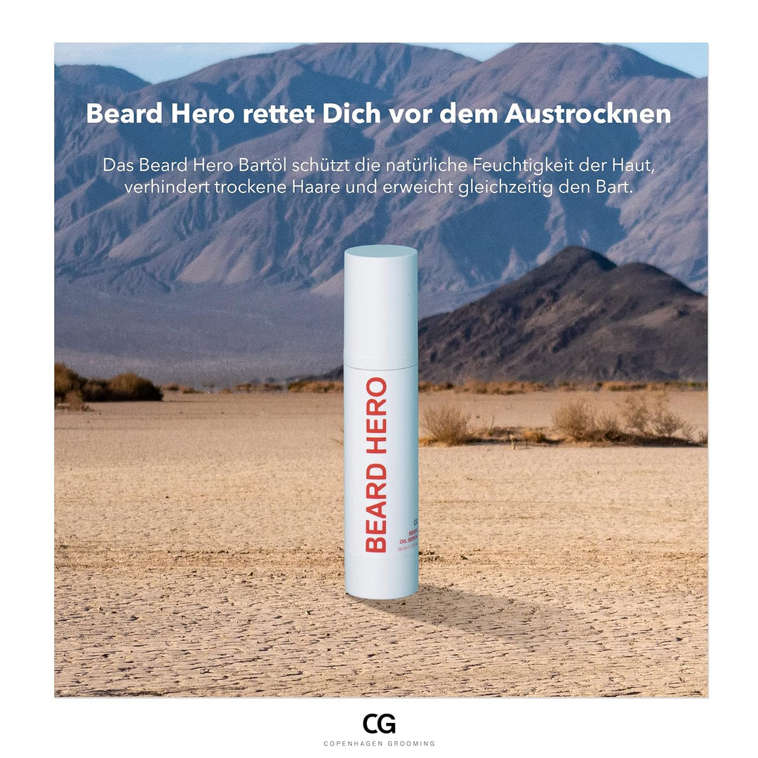 Copenhagen Grooming Beard Hero Bartöl Herren - Beard Oil Serum - Bart Öl für Bartpflege und Bart Wac