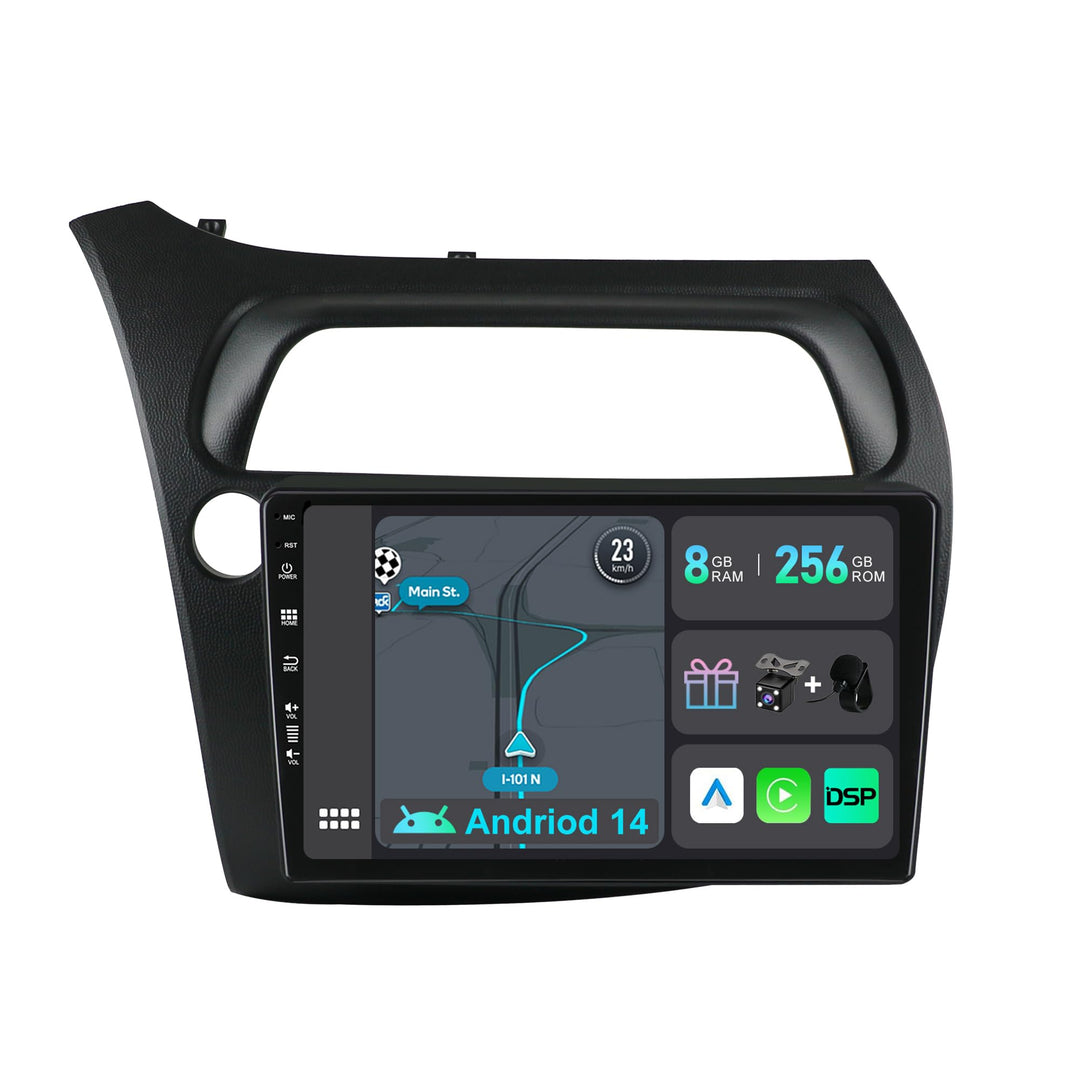 [8GB+256GB] Android 14 Autoradio für Honda Civic (2006-2011)-[Integriertes CarPlay/Android Auto/DSP/