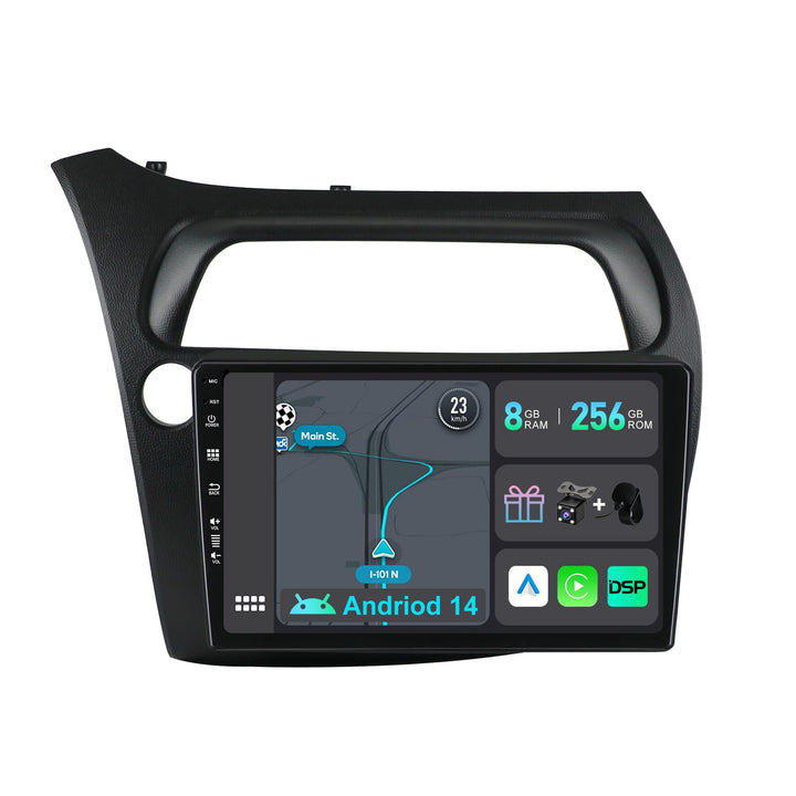 [8GB+256GB] Android 14 Autoradio für Honda Civic (2006-2011)-[Integriertes CarPlay/Android Auto/DSP/