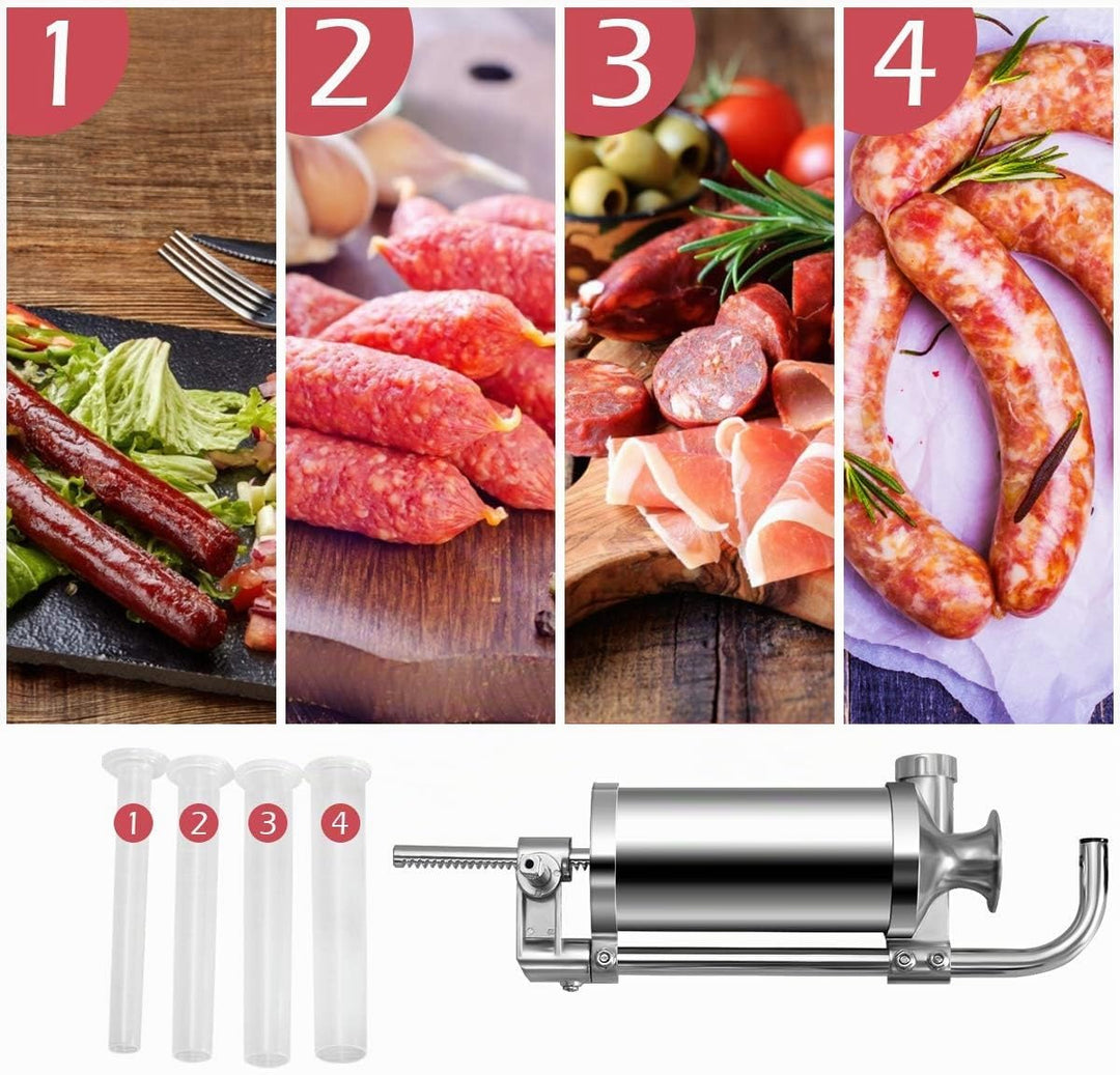DREAMADE Wurstfüller Edelstahl, Wurstfüllmaschine Wurstmaschine, Fleischwolf Wurstspritze Wurstpress