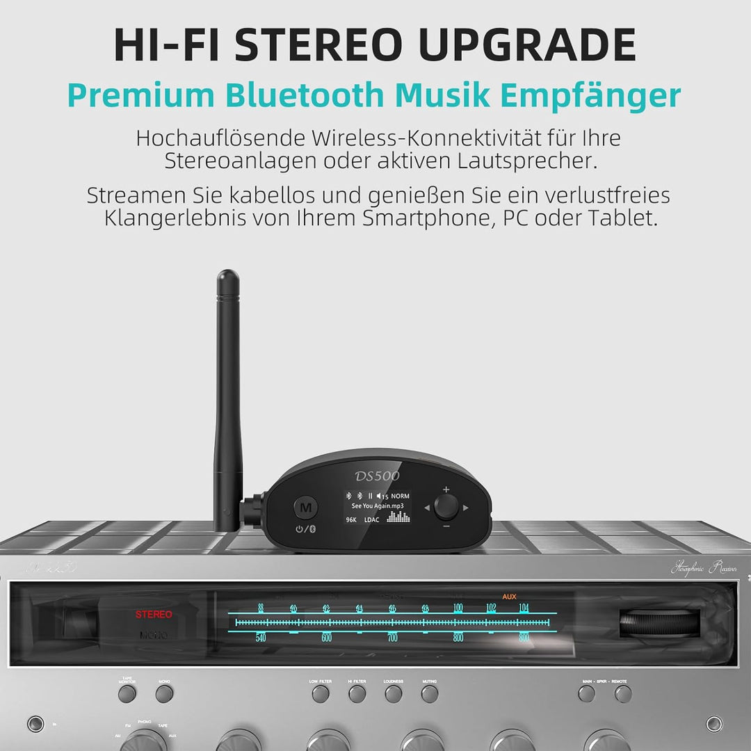 1Mii DS500 HiFi Bluetooth Receiver für Heimstereo mit LDAC, Bluetooth 5.1 Audio Adapter mit Audiophi