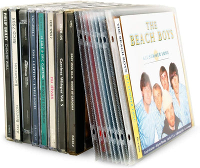 3L CD Hüllen für Aufbewahrung - CD Hüllen Plastik mit Ringbuch-Löcher - 100 Stück - Praktisch für CD