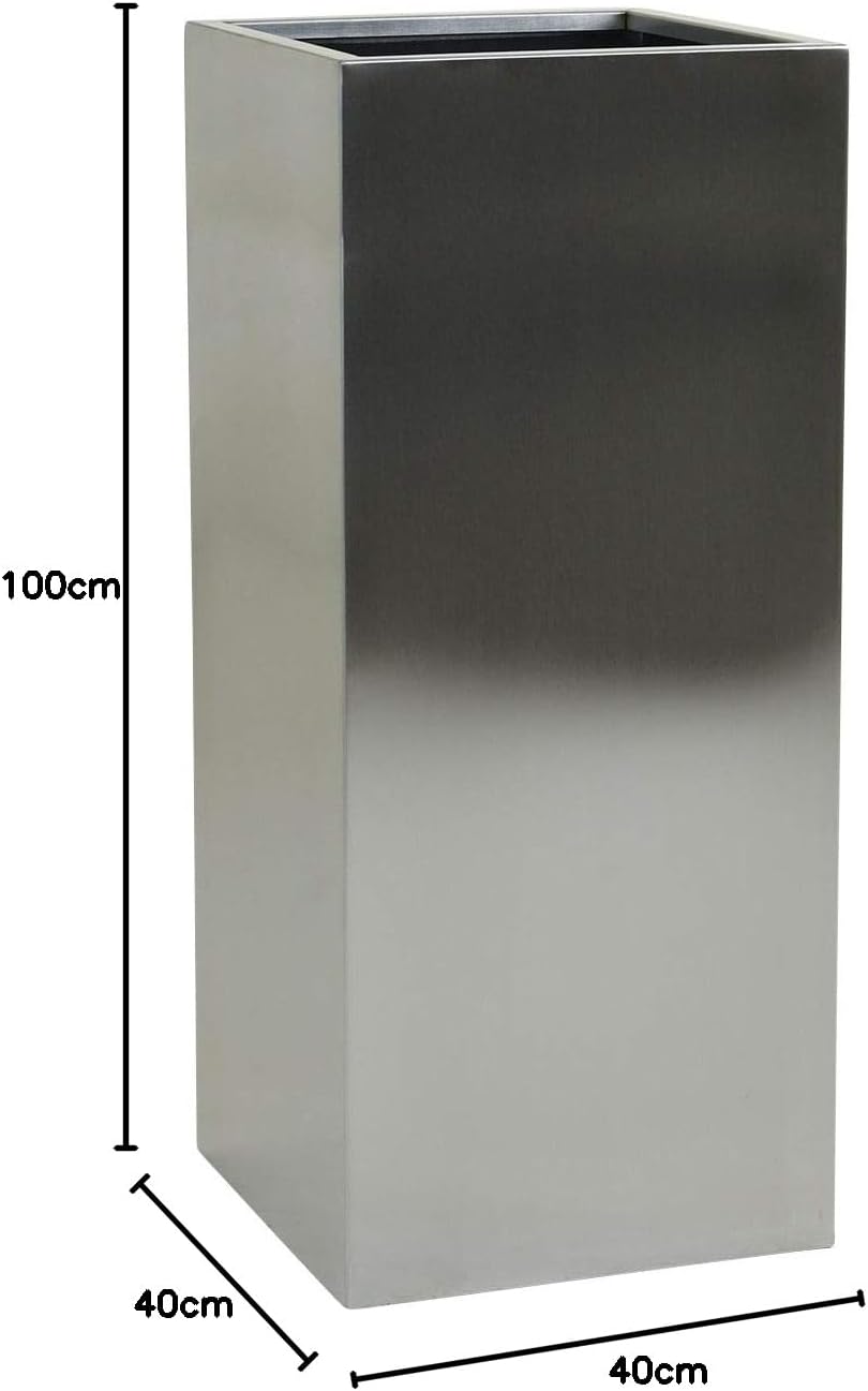 VIVANNO Pflanzkübel Blumenkübel Pflanzgefäss Übertopf Edelstahl Block - 100 x 40 x 40 cm
