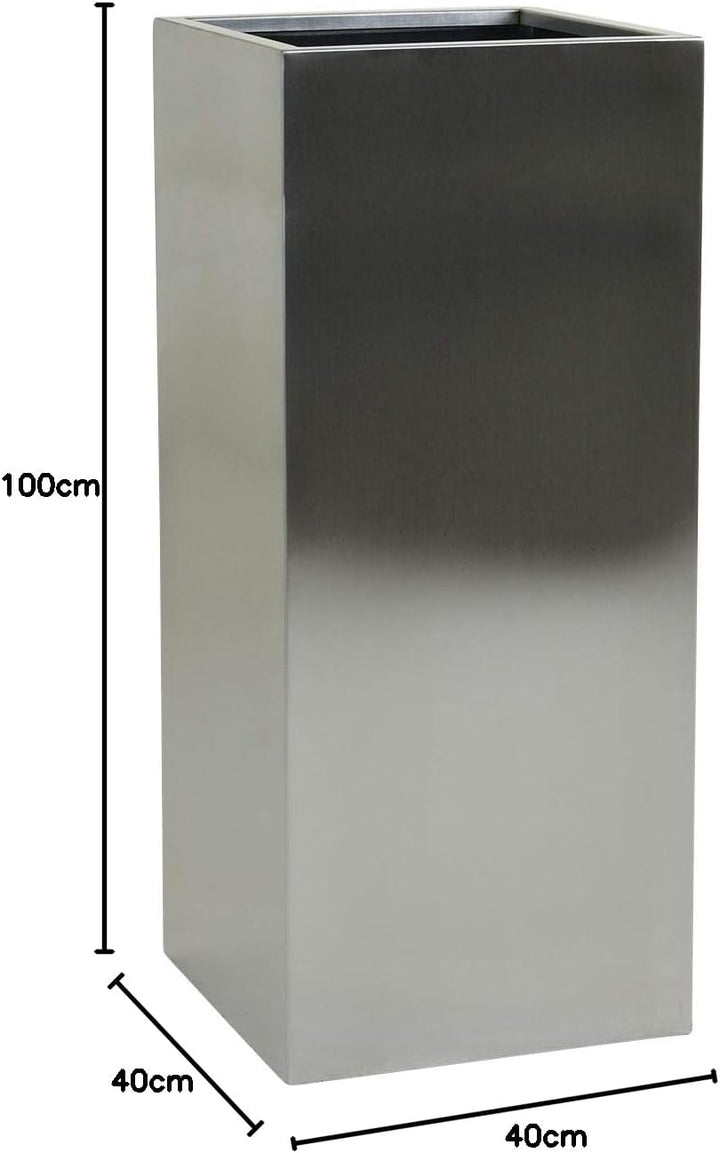 VIVANNO Pflanzkübel Blumenkübel Pflanzgefäss Übertopf Edelstahl Block - 100 x 40 x 40 cm