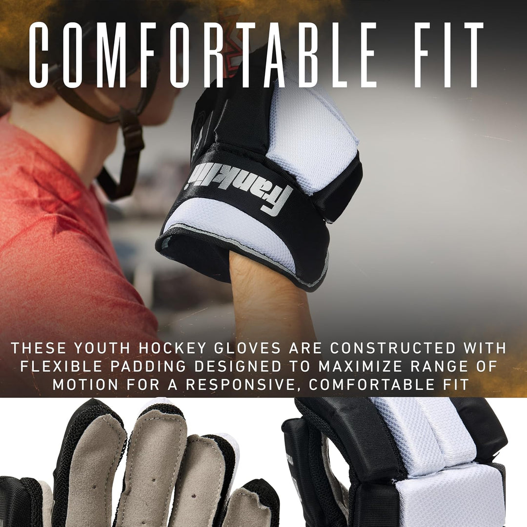Franklin NHL Youth Junior Street Rollhockey SX150 Handschuhe 10/27,9 cm erhältlich schwarz / weiss E