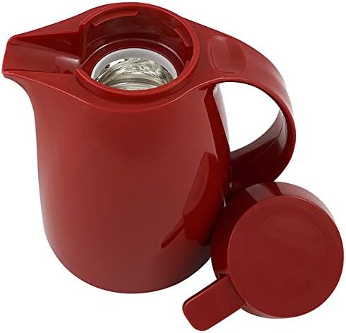 Helios Servitherm Thermoskanne Rot 0,3L – 6h Heiss - Hält Getränke heiss & kalt – Einhandbedienung -