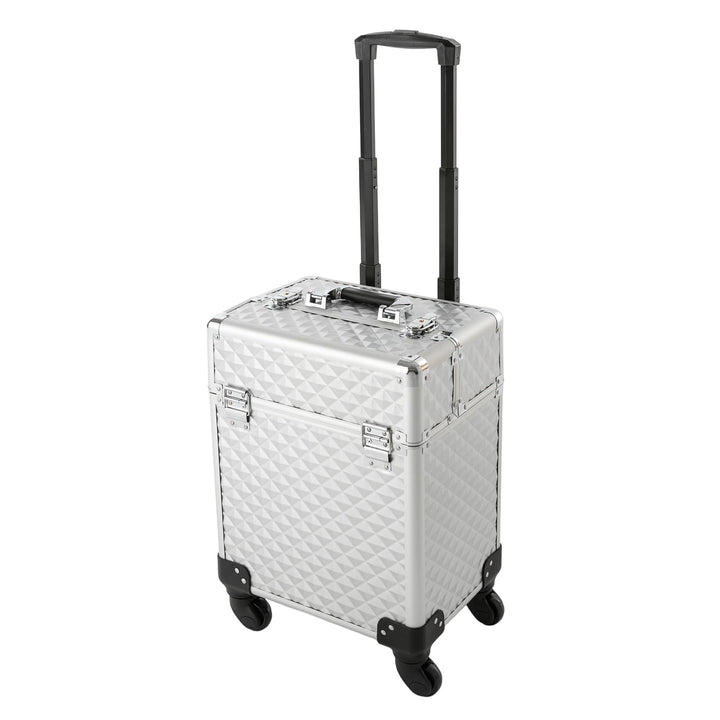 Kosmetikkoffer Trolley, Gross Beauty Case Nagelkoffer Multikoffer, Silvery, Abschliessbar,Profession
