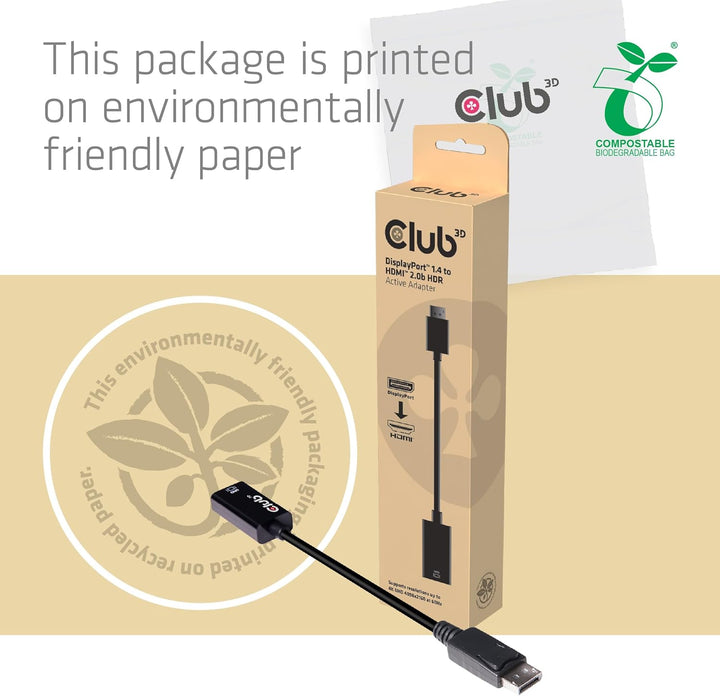 Club 3D CAC-1080 DisplayPort 1.4 auf HDMI 2.0a HDR Aktiver schwarz