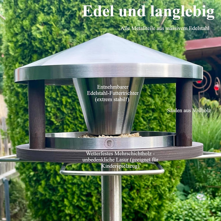 LicusDesign Lech Vogelhaus mit Ständer wetterfest Vogelfutterhaus mit Ständer Vogelhäuschen mit Stän