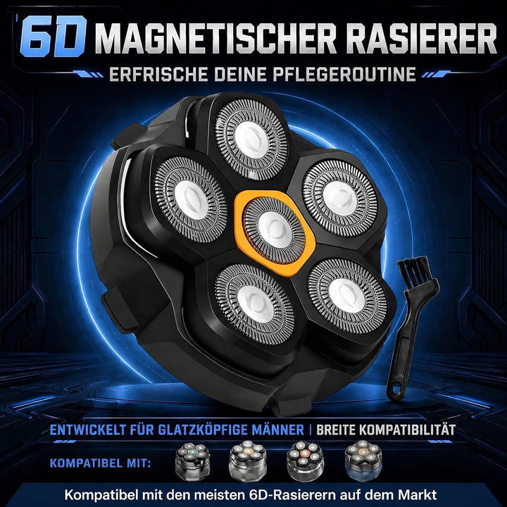 3 Stück Glatzen Rasierer Herren Ersatzkopf für DOAO Kensen Ersatzklingen | Magnetische 6D Ersatzrasi