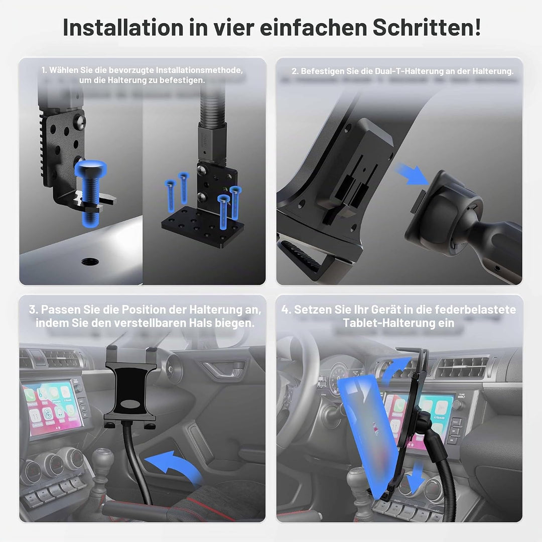 Arkon – Halterung für Autositzschiene oder Boden-Tablethalterung mit 56 cm langem Arm für iPad Pro,