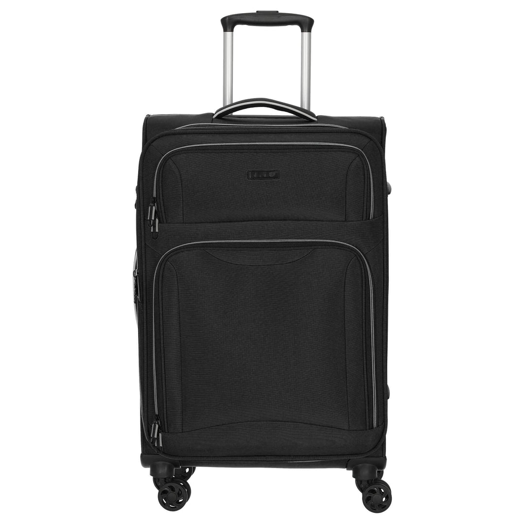 D&N Travel Line 9204-4-Rollen-Trolley M 66 cm erw. schwarz, Schwarz