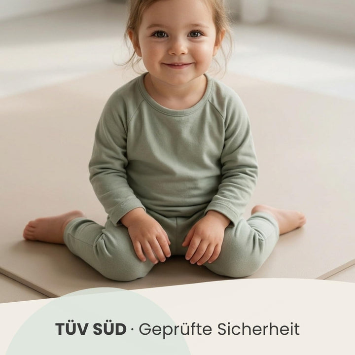 LittleTom Spielmatte Baby Puzzlematte mit Rand - 9 Matten je 30x30x1 cm Krabbelmatte 90x90 cm Bodenm