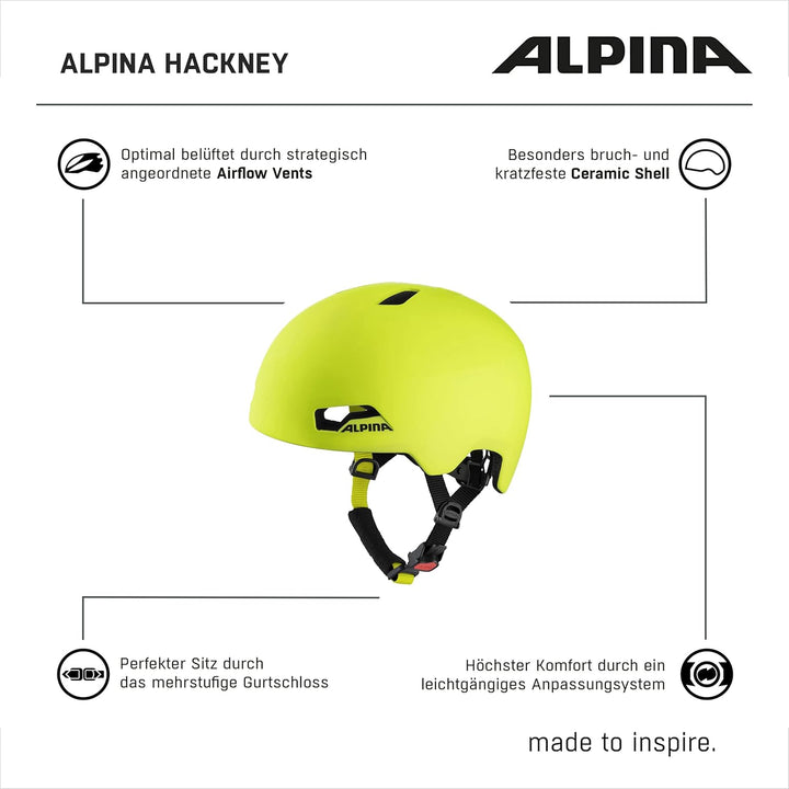 ALPINA HACKNEY - Leichter, Bruchfester & Optimal Klimatisierter Fahrradhelm Mit Nachrüstbarem LED Fü