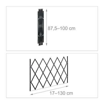 Relaxdays Hundeabsperrgitter, ausziehbar bis 130 cm, 87,5-100 cm hoch, Bambus, Hunde Schutzgitter, T