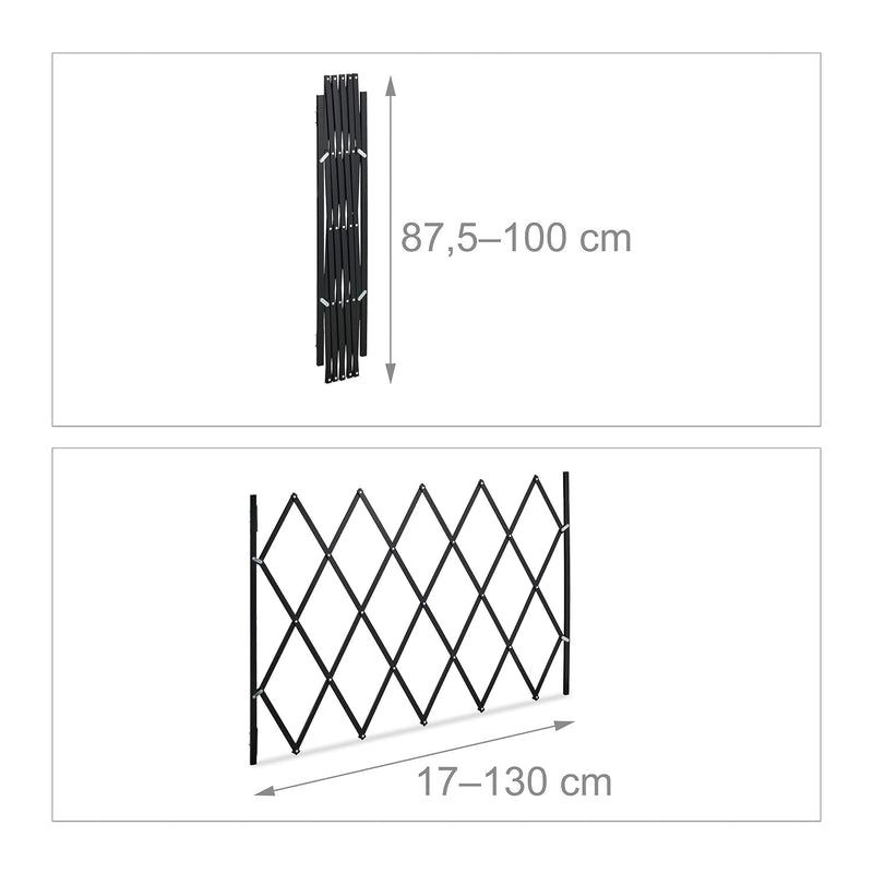 Relaxdays Hundeabsperrgitter, ausziehbar bis 130 cm, 87,5-100 cm hoch, Bambus, Hunde Schutzgitter, T