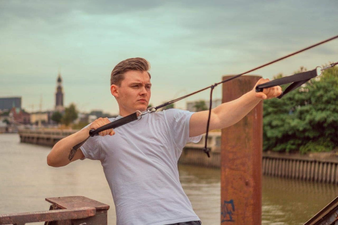 PREMIUM Schlingentrainer Komplett Set, Made in Germany, geprüft & zertifiziert, 2 Slingtrainer im Kr