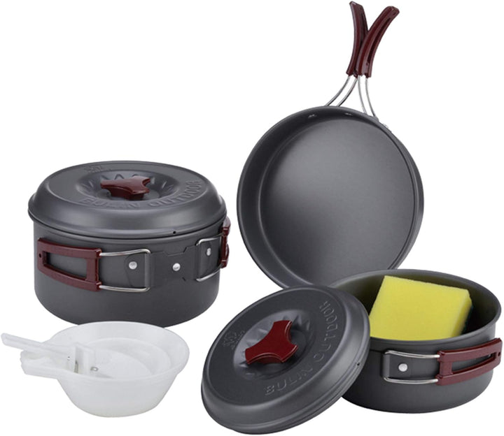 Bulin Camping Kochgeschirr Set Tragbar Outdoor Geschirr Set Aluminium Faltbare Camping Topf Kochtopf