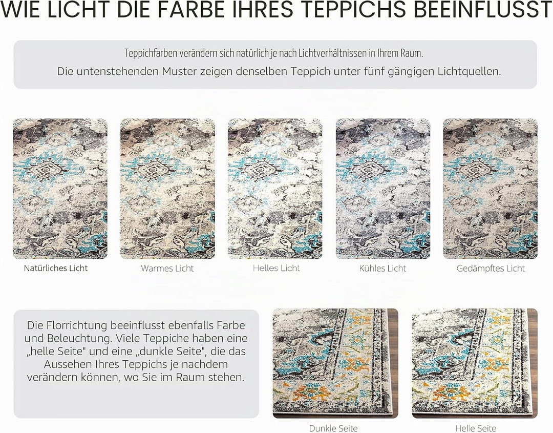 SAFAVIEH Boho Chic Teppich für Wohnzimmer, Esszimmer, Schlafzimmer - Monaco Collection, Kurzer Flor,