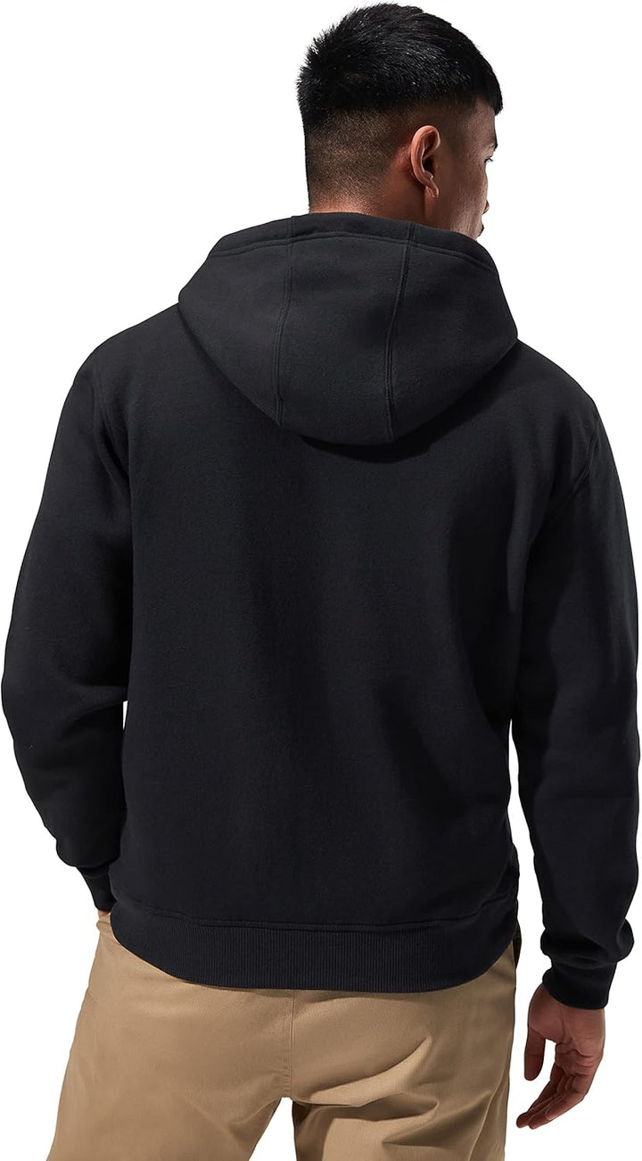 Berghaus Herren Logo Kapuzenpullover, Dazugegeben Wärme, Extra Bequem Fleecejacke, Schwarz
