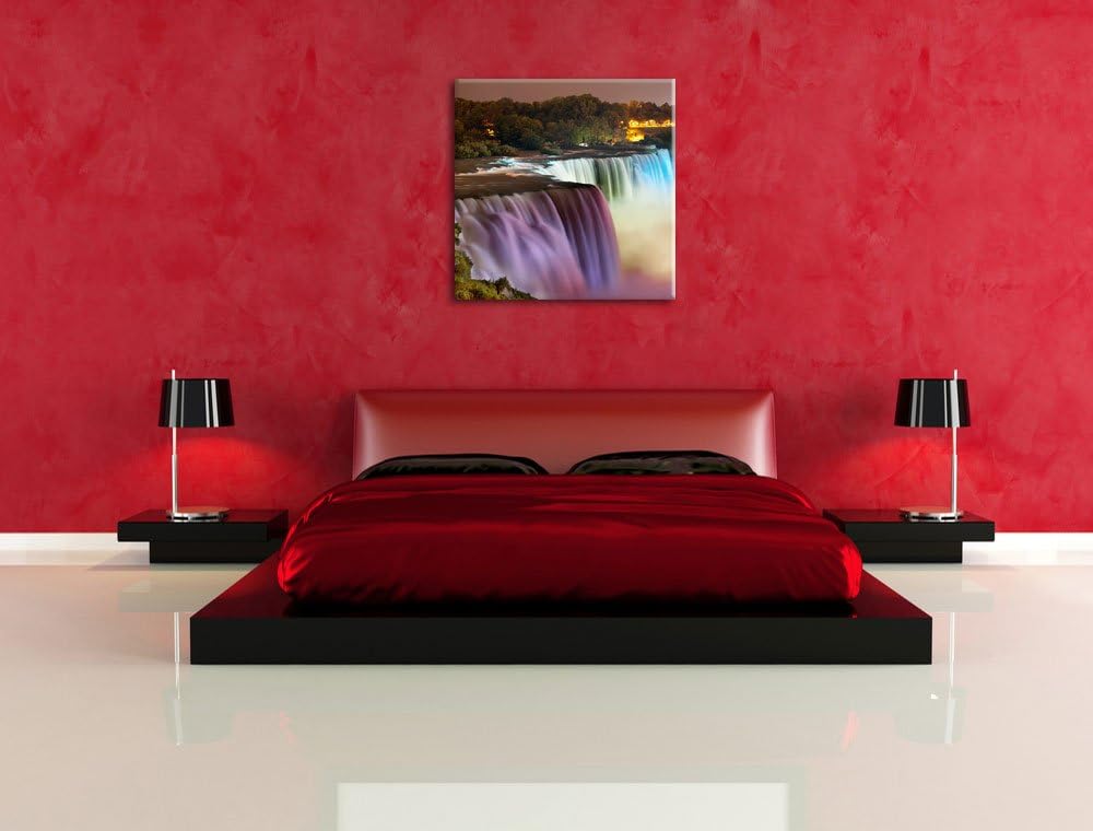 Pixxprint Majestätische Niagara Fälle, Format: 70x70 auf Leinwand, 70x70